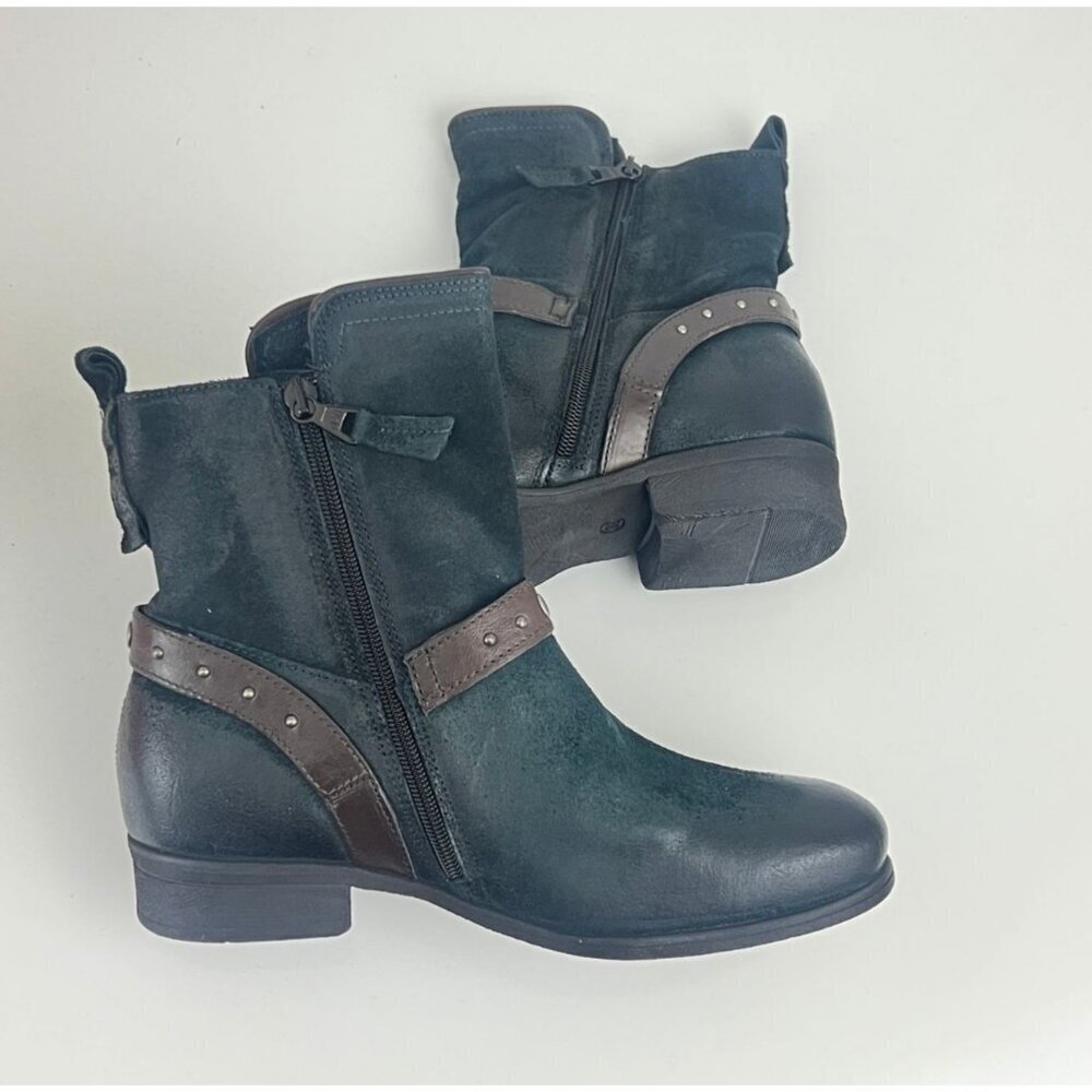 Miz Mooz Sammie Indigo Blue Buckle Ankle Boots Size 38 7.5-8 M - Picture 8 of 11